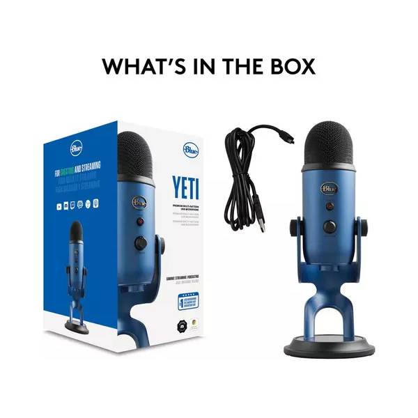 Blue Yeti USB Microphone for PC, Mac, Gaming, Recording, Streaming, Podcasting, Studio and Computer Condenser Mic with Blue VO!CE effects, 4 Pickup Patterns, Plug and Play – Blue - 9