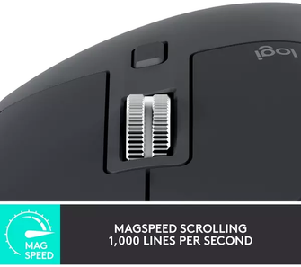 Logitech MX Master 3S - Wireless Performance Mouse with Ultra-Fast Scrolling, Ergonomic, 8K DPI, Glass Tracking, Silent Clicks, USB-C, Bluetooth, Windows, Linux, Chrome - Dark Gray - 4