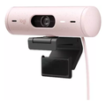 Logitech Brio 500 Full HD Webcam with Auto Light Correction, show Mode, Dual Noise Reduction Mics, Webcam Privacy Cover, Works with Microsoft Teams, Google Meet, Zoom, USB-C Cable, Streaming - Pink - 1