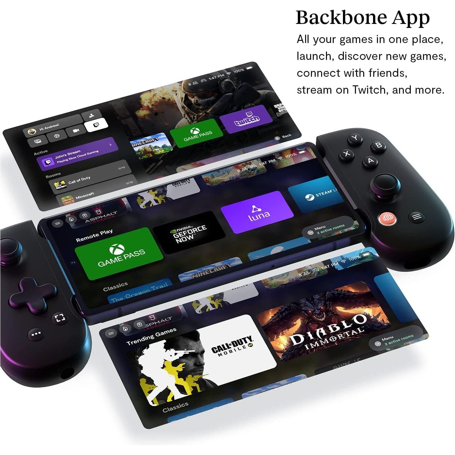 BACKBONE One Mobile Gaming Controller for Android (USB-C) - Xbox Edition - Turn Your Phone into a Gaming Console - Black - 5