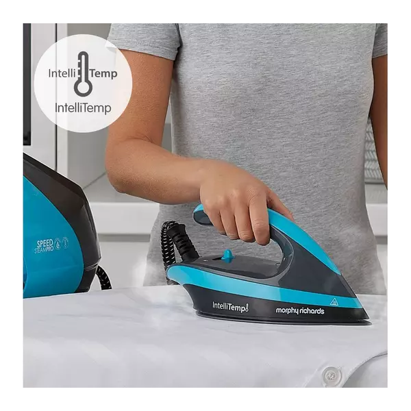 MORPHY RICHARDS Speed Steam Pro Intellitemp 332103 Steam Generator Iron - Black & Teal - 3