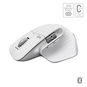Logitech MX Master 3S for Mac - Wireless Bluetooth Mouse with Ultra-fast Scrolling, Ergo, 8K DPI, Quiet Clicks, Track on Glass, Customisation, USB-C, Apple, iPad - Pale Grey - 2