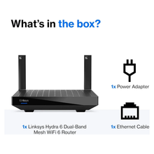 Linksys Hydra 6 Dual Band Mesh WiFi 6 Router (AX3000) - Wireless Gaming Router With Up To 3.0 Gbps Speed - 6