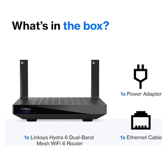 Linksys Hydra 6 Dual Band Mesh WiFi 6 Router (AX3000) - Wireless Gaming Router With Up To 3.0 Gbps Speed - 6