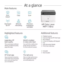 HP MFP 178nw AirPrint All-in-One Wireless Laser Colour Printer - White - 9