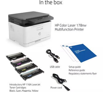 HP MFP 178nw AirPrint All-in-One Wireless Laser Colour Printer - White - 10