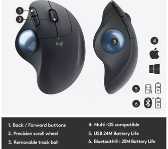 LOGITECH ERGO M575 Wireless Optical Trackball Mouse - 5