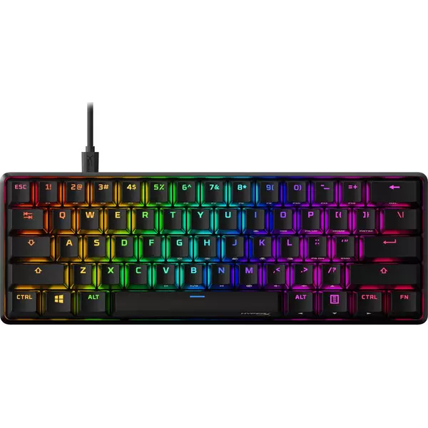 HyperX Alloy Origins 60 – Mechanical Gaming Keyboard, HyperX Red Switch (Linear), RGB LED Backlit,Side Printed Secondary Functions, NGENUITY Software Compatible, Black(US Layout) - 1