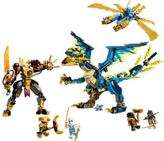 LEGO NINJAGO Elemental Dragon vs. The Empress Mech, Large Building Toy Set with Dragon Toy, Action Figure, Ninja Flyer and 6 Minifigures, Dragons Rising Series Gift for Kids, Boys, Girls 71796 - 2