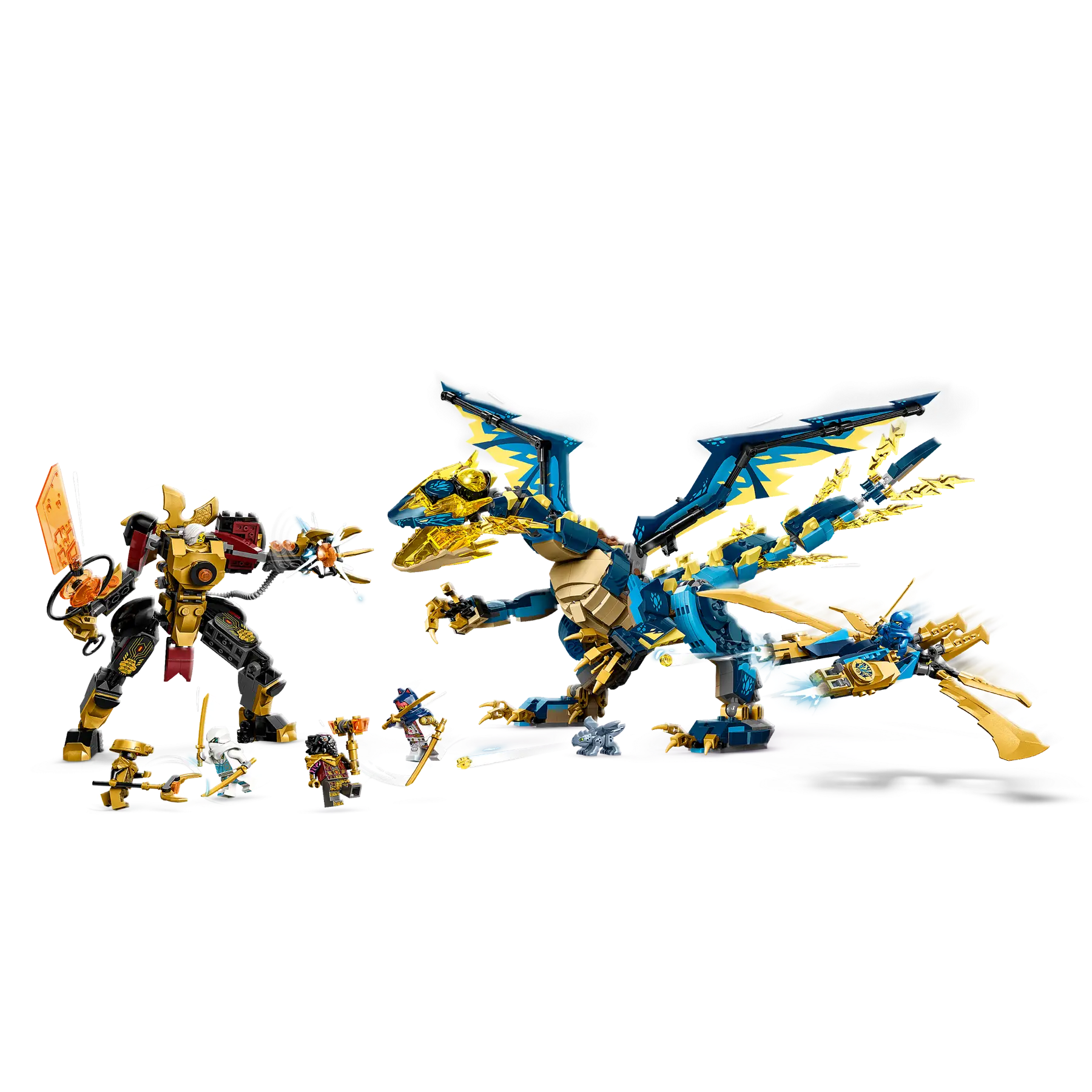 LEGO NINJAGO Elemental Dragon vs. The Empress Mech, Large Building Toy Set with Dragon Toy, Action Figure, Ninja Flyer and 6 Minifigures, Dragons Rising Series Gift for Kids, Boys, Girls 71796 - 4