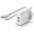 Belkin Boost Charge Dual USB-A Wall Charger 24 W + USB-A to USB-C Cable - 1