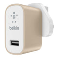 Belkin 12W Fast Charger - Universal 2.4A Home Charging Station - Metallic Gold - 1