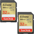 SanDisk 32GB Extreme SDHC cards (2-pack) + RescuePRO Deluxe, up to 100MB/s, Class 10, U3, V30, 4K UHD - 1
