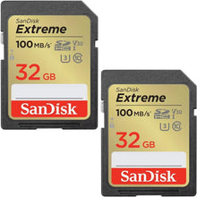 SanDisk 32GB Extreme SDHC cards (2-pack) + RescuePRO Deluxe, up to 100MB/s, Class 10, U3, V30, 4K UHD - 1