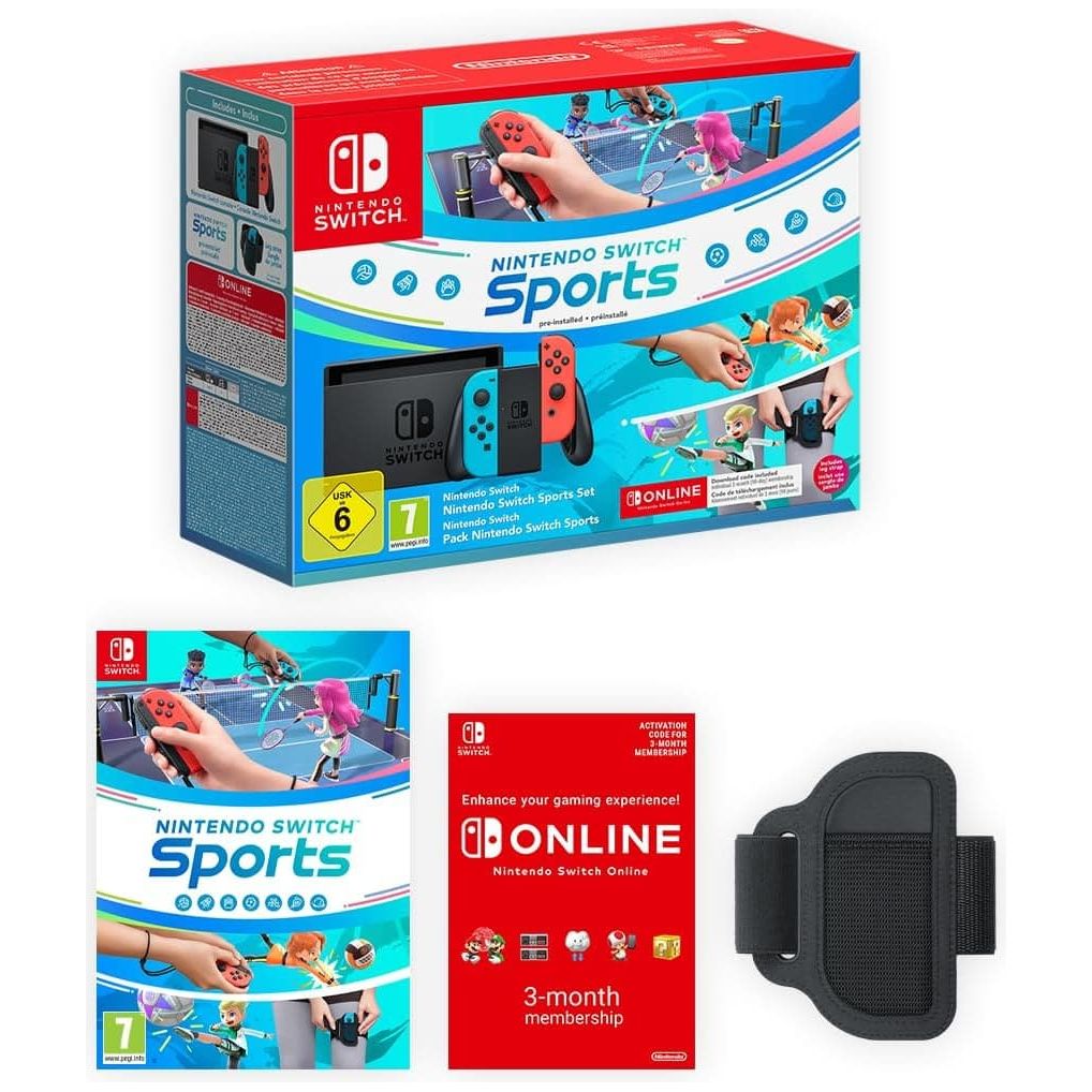 Nintendo Switch Sports Set - 32GB - Motion Sensors Controller - Pre Installed 7 Games - 1