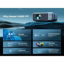 YABER PRO V9 Projector 4K, 25000 Lumens FHD 1080P Portable Projector, WiFi6 Bluetooth 5.2 Projector, Smart Projector, Home Cinema Projector for Smartphone/TV Stick/PPT - 7