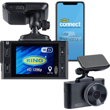 Ring Automotive - RSDC3000 Smart Dash Cam with GPS WiFi Full HD 1296p 30fps 2"| Ring Connect App front car camera dashcam rear compatible , BLACK - 1