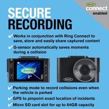 Ring Automotive - RSDC3000 Smart Dash Cam with GPS WiFi Full HD 1296p 30fps 2"| Ring Connect App front car camera dashcam rear compatible , BLACK - 3