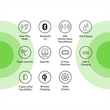 Belkin SOUNDFORM Flow True Wireless Earbuds with Active Noise Cancellation, Bluetooth Earphones with Wireless Charging, IPX5 Sweat and Water Resistant, 31H Play Time, for iPhone, Galaxy, Pixel - White - 3