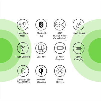 Belkin SOUNDFORM Flow True Wireless Earbuds with Active Noise Cancellation, Bluetooth Earphones with Wireless Charging, IPX5 Sweat and Water Resistant, 31H Play Time, for iPhone, Galaxy, Pixel - White - 3