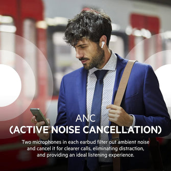 Belkin SOUNDFORM Flow True Wireless Earbuds with Active Noise Cancellation, Bluetooth Earphones with Wireless Charging, IPX5 Sweat and Water Resistant, 31H Play Time, for iPhone, Galaxy, Pixel - White - 4