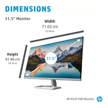 HP M32f 31.5-Inch Full HD VA LCD Monitor - Black & Silver - 3