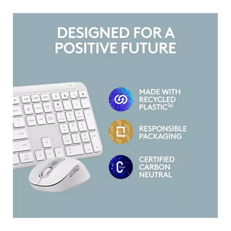 Logitech Signature Slim MK950 Wireless Keyboard, Sleek Design, Switch Typing Between Devices, Quiet Typing, Bluetooth, Multi-OS, Windows, Mac, Chrome, QWERTY UK Layout, White - 4