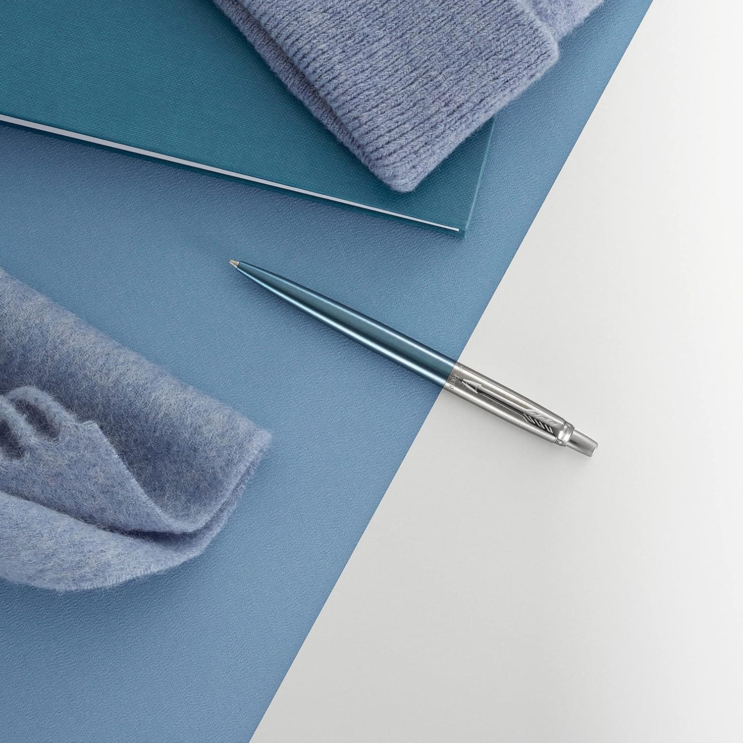 Parker Jotter Ballpoint Pen, Waterloo Blue, Medium Point Blue Ink - 4