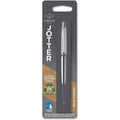 Parker Jotter Ballpoint Pen | Stainless Steel with Chrome Trim | Medium Point Blue Ink - 1