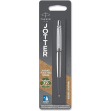 Parker Jotter Ballpoint Pen | Stainless Steel with Chrome Trim | Medium Point Blue Ink - 1