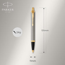 Parker IM Ballpoint Pen | Brushed Metal | Medium Point Blue Ink Refill - 2
