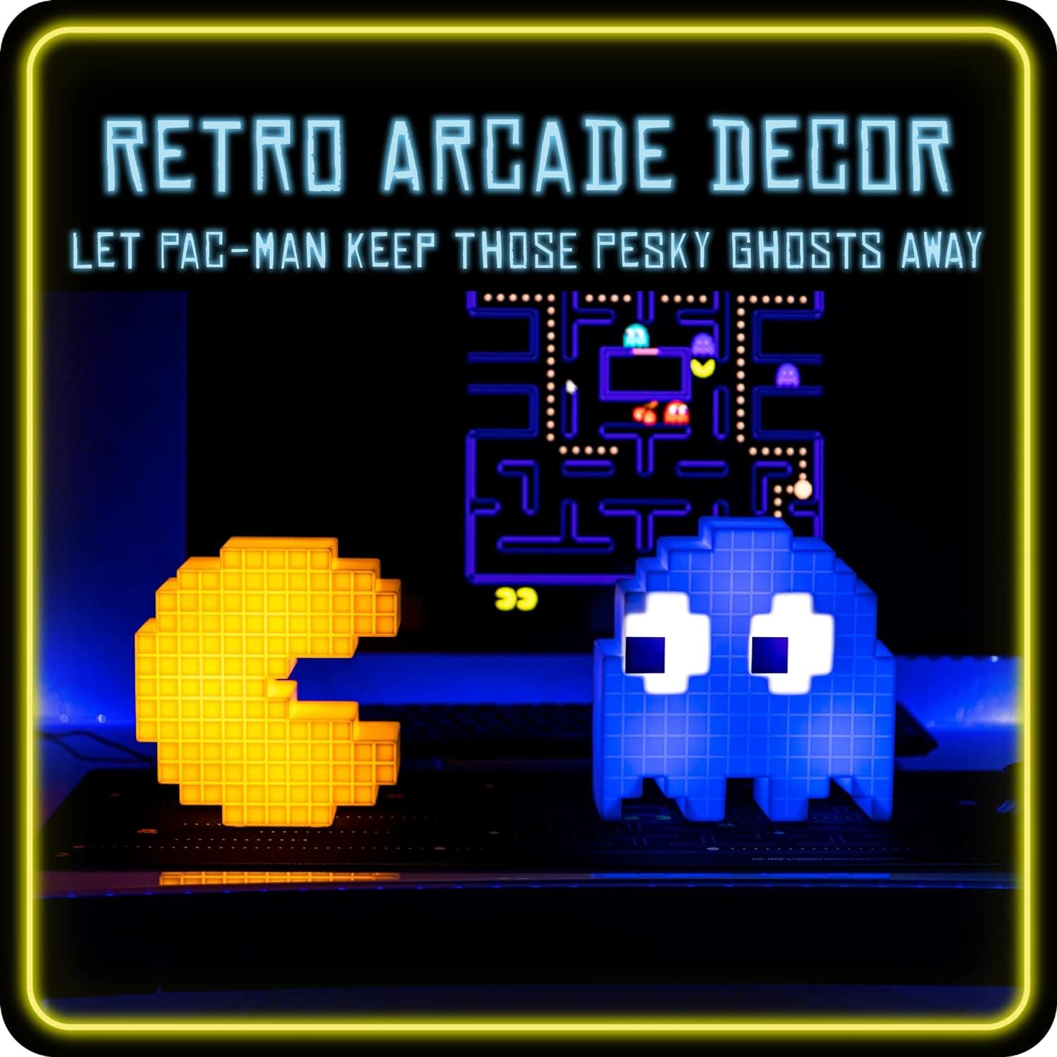 Paladone Pac Man Pixelated Light - Vintage Gaming Desk Lamp [Energy Class A] - 3