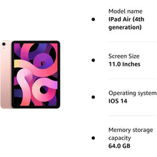 Apple iPad Air 2020 (4th Gen, 64GB Wi-Fi + Cellular) A2072- Rose Gold - 6