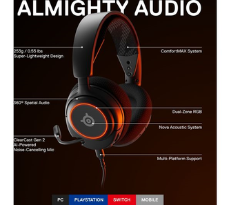 SteelSeries Arctis Nova 3 7.1 Gaming Headset - Black - 5