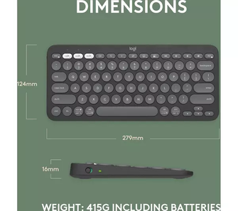 LOGITECH Pebble Keys 2 K380S Wireless Keyboard - Black - 5