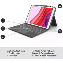LOGITECH Combo Touch iPad 10.2" Keyboard Folio Case - Grey - 6
