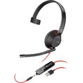 Plantronics - Blackwire C5210 - Wired, Single Ear (Monaural) Headset with Boom Mic - Computer Headset - USB-A, 3.5 mm to connect to your PC, Mac, Tablet, or Cell Phone - 1