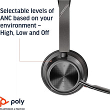 Poly - Voyager Focus 2 UC USB-C Headset with Stand (Plantronics) - Bluetooth Dual-Ear (Stereo) Headset with Boom Mic - USB-C PC/Mac Compatible - Active Noise Canceling - Works with Teams, Zoom & more - 3