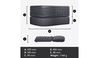 Logitech ERGO K860 Wireless Ergonomic Keyboard - Grey - 3