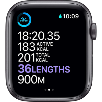 Apple Watch Series 6 Cellular - Space Grey Aluminium With Black Sports Band, 44 mm - 4