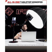 IFOOTAGE Cobra RB-A200 Monopod, Professional Table Top Monopod with Round Base, Aluminum Video Monopods Compatible for DSLR Cameras and Camcorders, Vlogging - 2