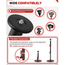 IFOOTAGE Cobra RB-A200 Monopod, Professional Table Top Monopod with Round Base, Aluminum Video Monopods Compatible for DSLR Cameras and Camcorders, Vlogging - 4