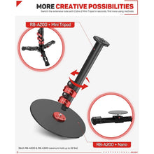 IFOOTAGE Cobra RB-A200 Monopod, Professional Table Top Monopod with Round Base, Aluminum Video Monopods Compatible for DSLR Cameras and Camcorders, Vlogging - 6