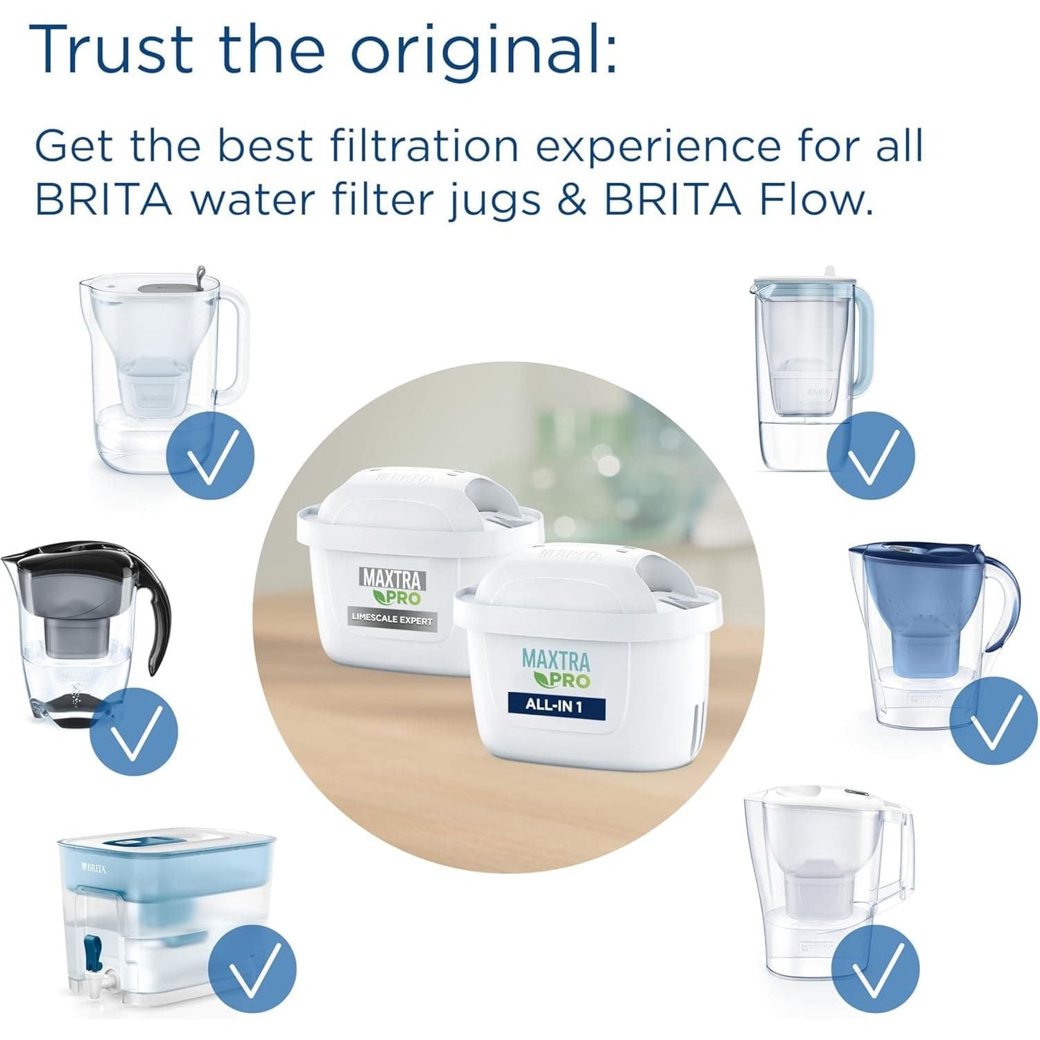 BRITA MAXTRA PRO All-in-1 Water Filter Cartridge 6 Pack - Original BRITA refill - 8