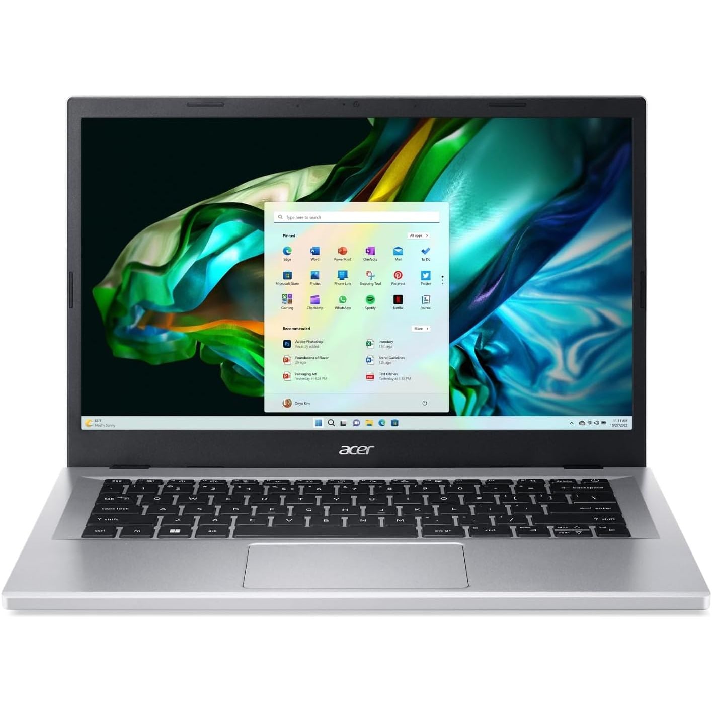 Acer Aspire 3 A314-22 Laptop 35.6 Cm (14") Full HD AMD Ryzen 3 3250U 8 GB DDR4-SDRAM 128 GB SSD Wi-Fi 5 (802.11ac) Windows 11 Home Silver - 2