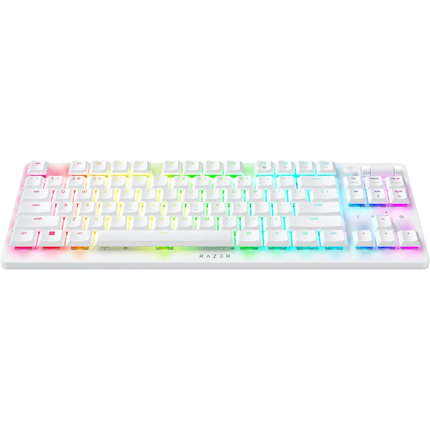 RAZER DeathStalker V2 Pro Tenkeyless Wireless Optical Gaming Keyboard White Edition - Linear (Red Switches) US Layout - 1