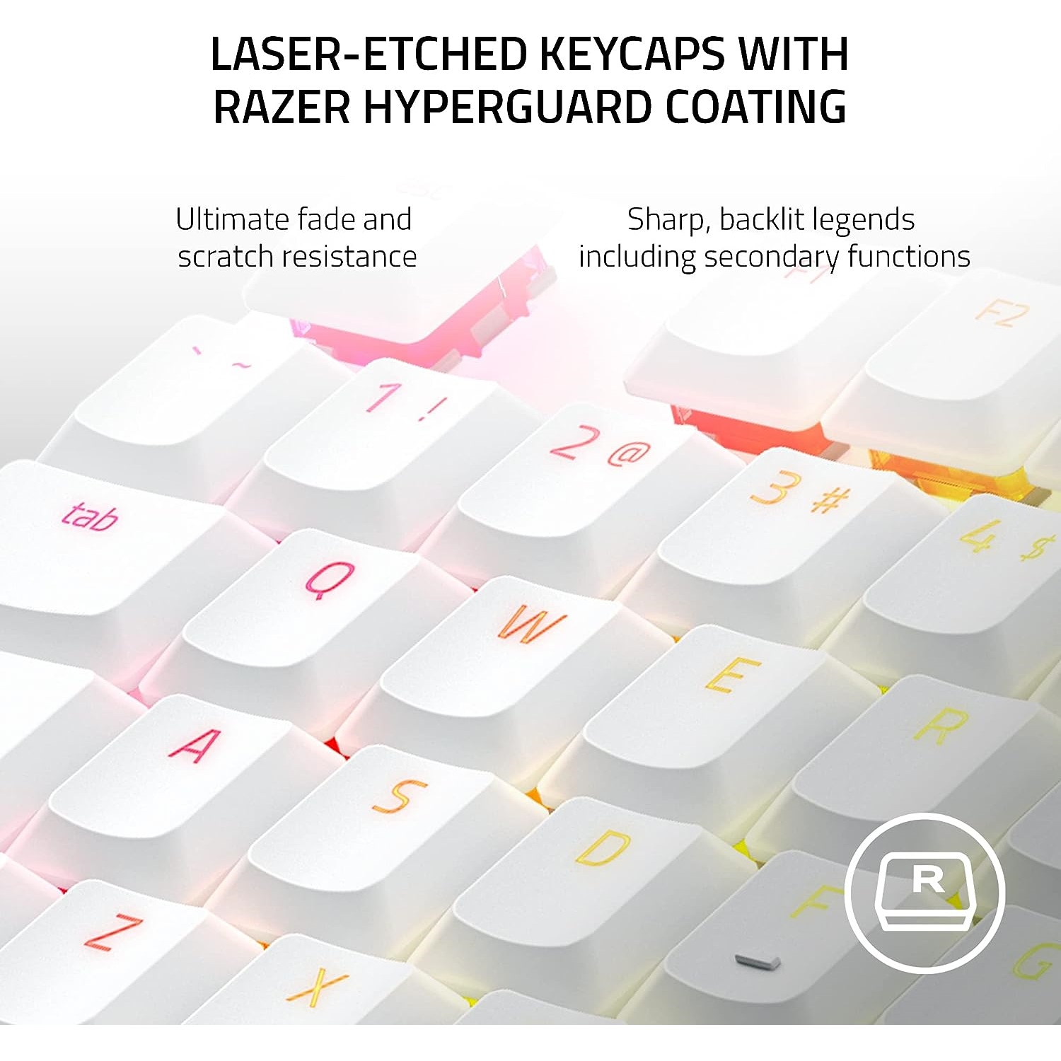 RAZER DeathStalker V2 Pro Tenkeyless Wireless Optical Gaming Keyboard White Edition - Linear (Red Switches) US Layout - 3
