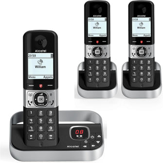 Alcatel F890 Voice Trio - Cordless Phone with answering machine and 3 Handsets - Landline Home Phones - Call Blocking Telephones - 1