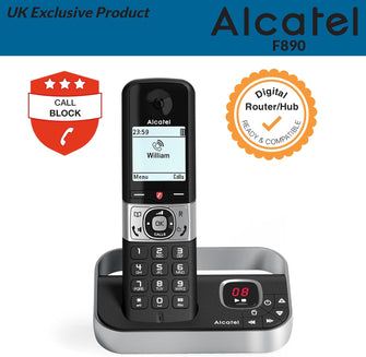 Alcatel F890 Voice Trio - Cordless Phone with answering machine and 3 Handsets - Landline Home Phones - Call Blocking Telephones - 5