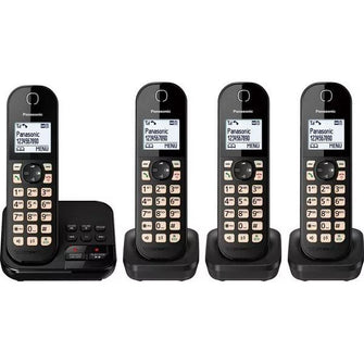 PANASONIC KX-TGC464 Cordless Phone - Quad Handsets, Black - 2